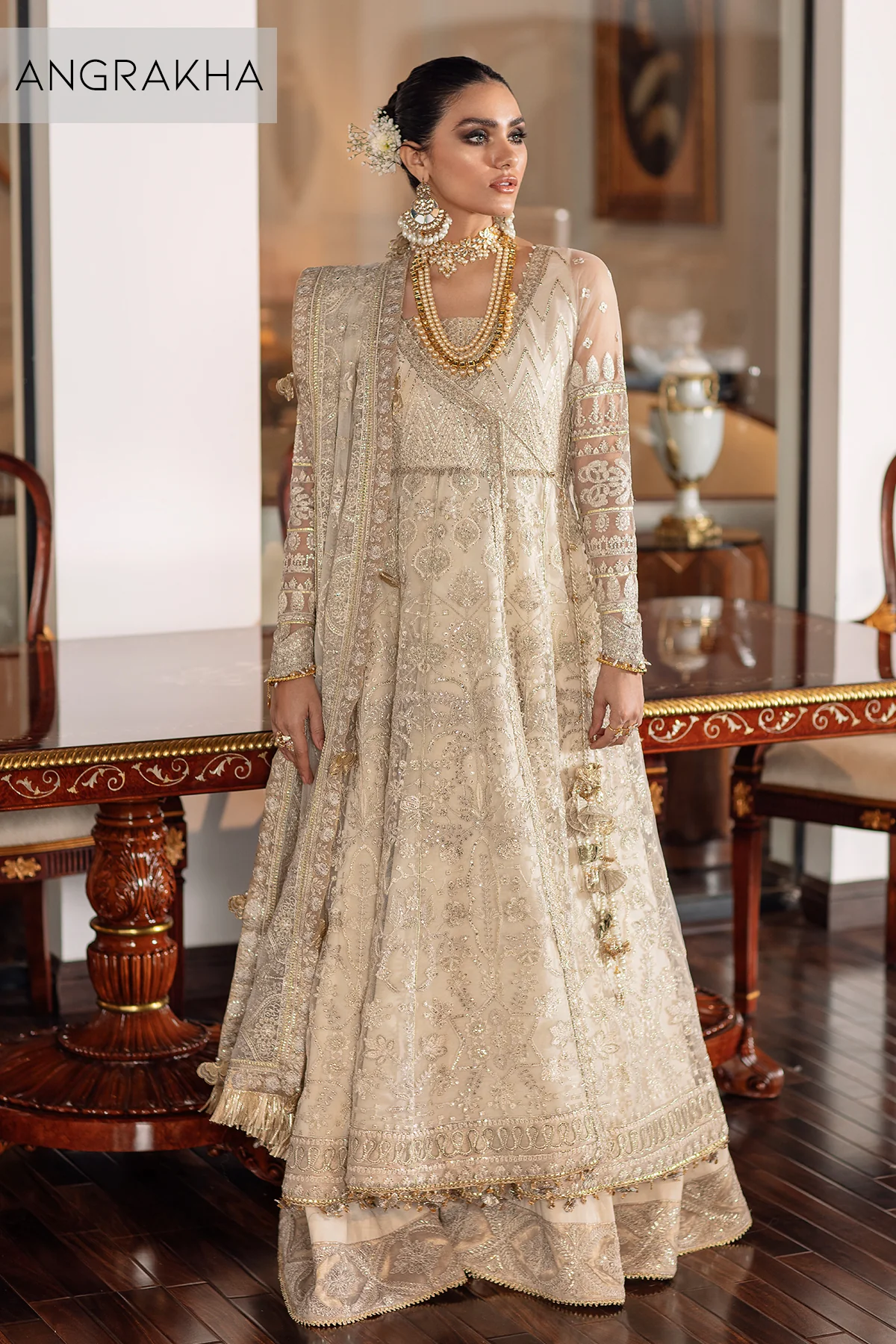 EMBROIDERED NET CH09-05 UNSTITCHED - Image 11